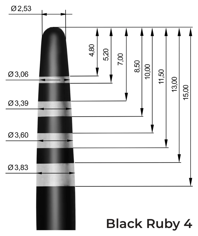 Disegno tecnico Black Ruby BR4 con quote dimensionali